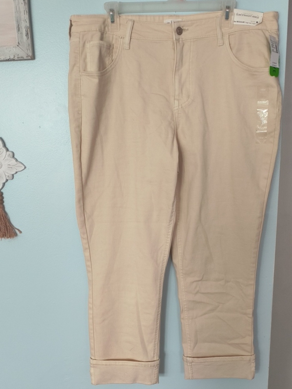 Maurices Slim Straight Ankle Pants - Cream